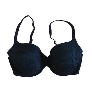 Victoria’s Secret Black Bra with Black over lace design 34DD
